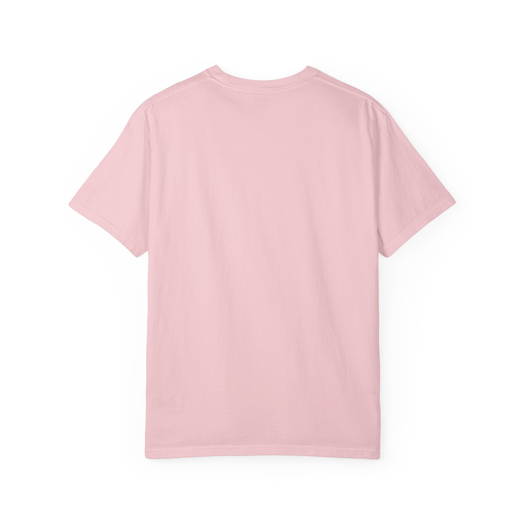 Plain back of the Blossom soft pink garment-dyed unisex t-shirt, no print
