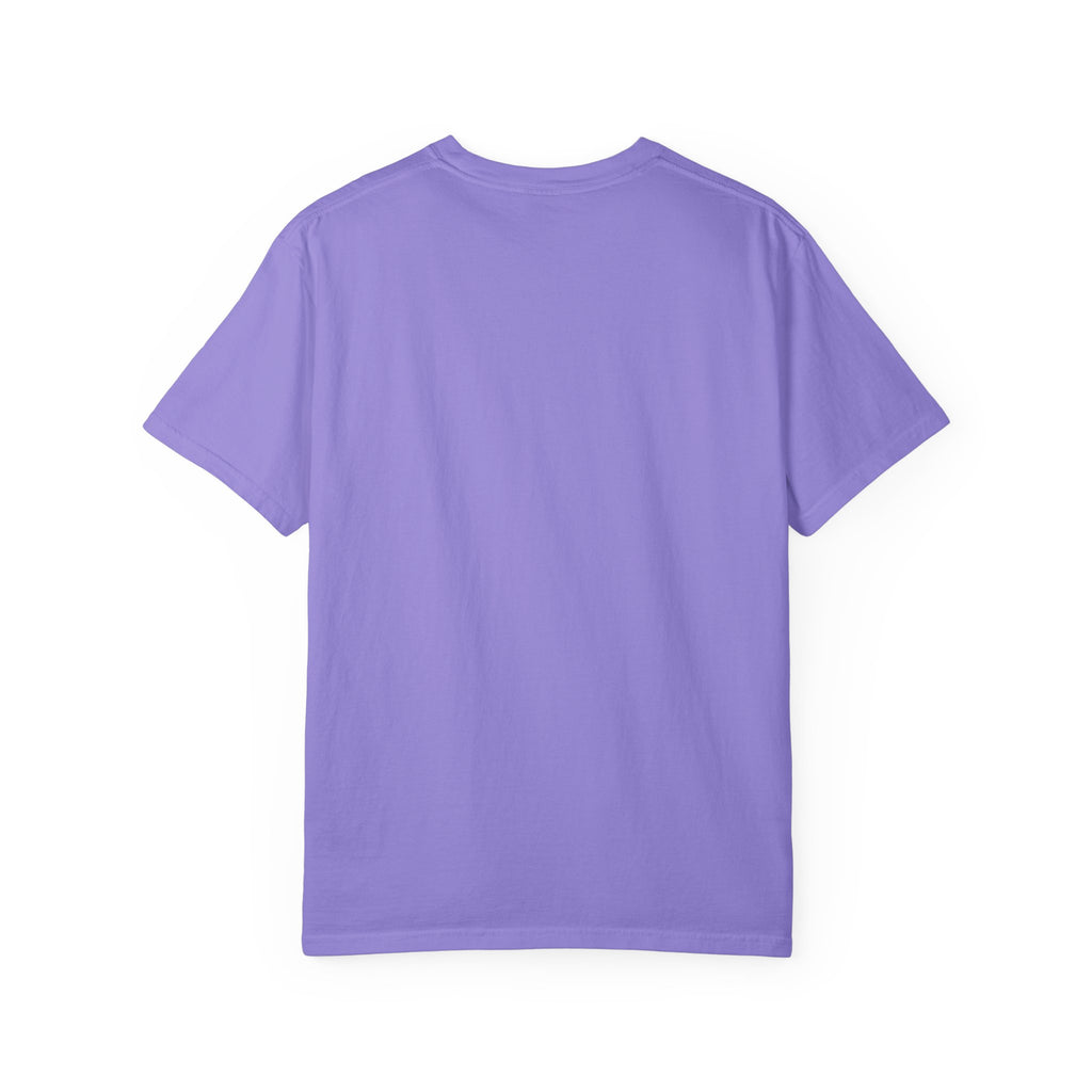 Plain back of the Violet purple garment-dyed unisex t-shirt, no print