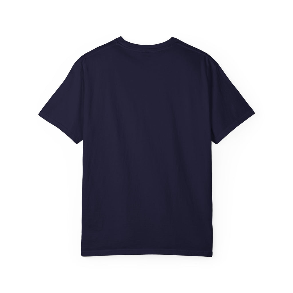 Plain back of the True Navy garment-dyed unisex t-shirt, no print