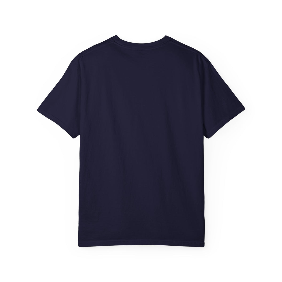 Plain back of the True Navy garment-dyed unisex t-shirt, no print
