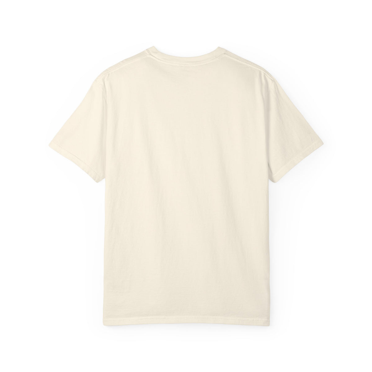 Plain back of the ivory cream garment-dyed unisex t-shirt, no print