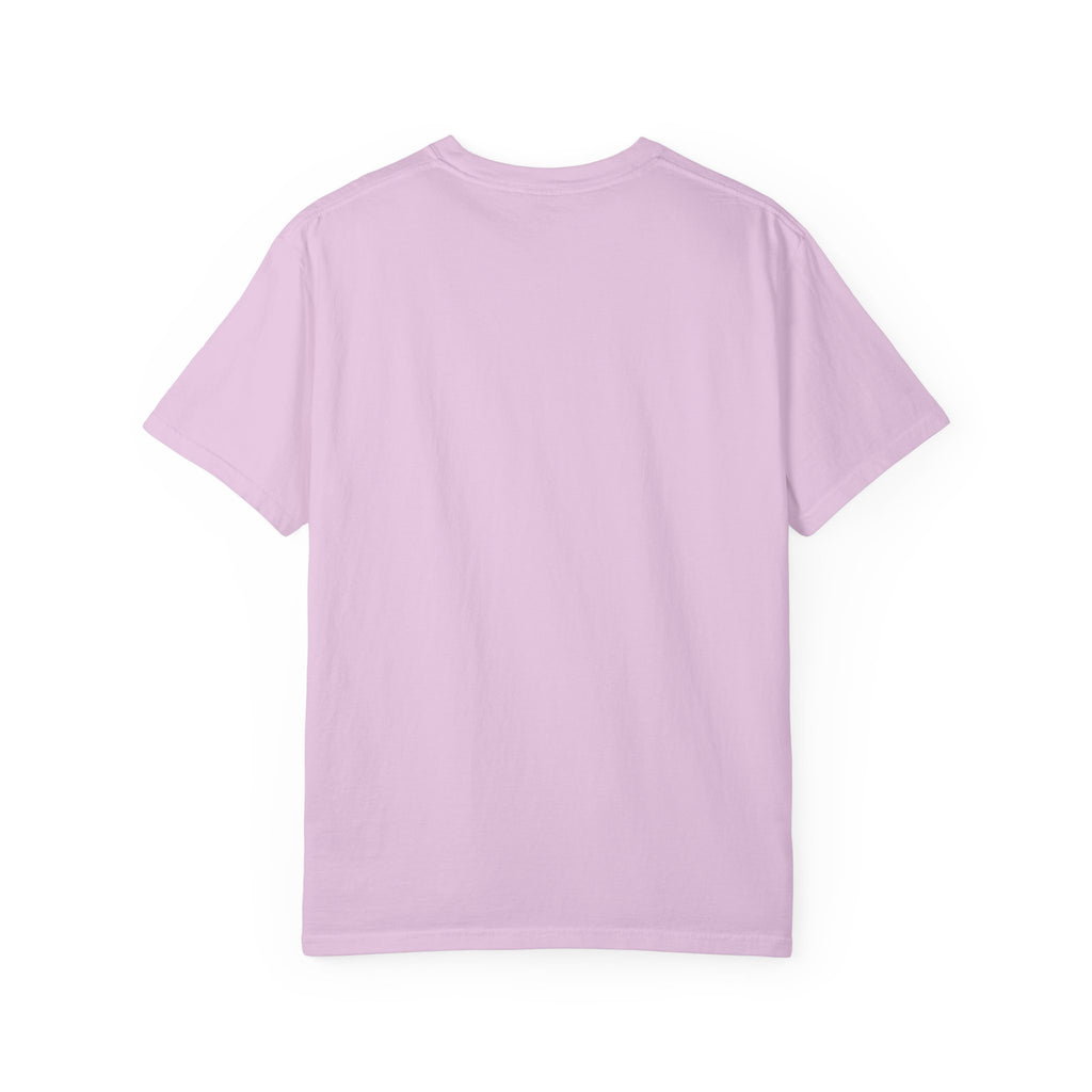 Plain back of the Orchid light lilac garment-dyed unisex t-shirt, no print