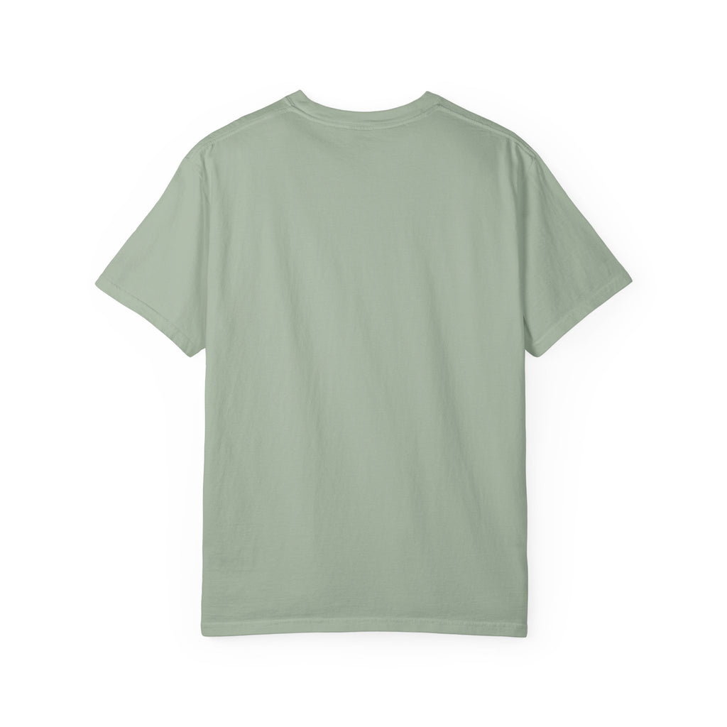 Plain back of the Bay sage green garment-dyed unisex t-shirt, no print