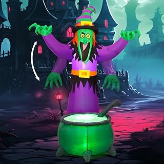 6FT Halloween Witch Inflatable Yard Decoration