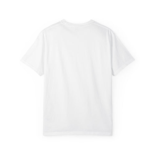 Plain back of the white garment-dyed unisex t-shirt, no print