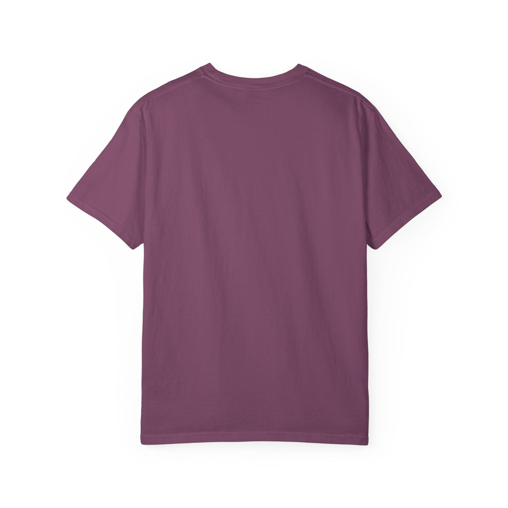 Plain back of the Berry deep plum garment-dyed unisex t-shirt, no print