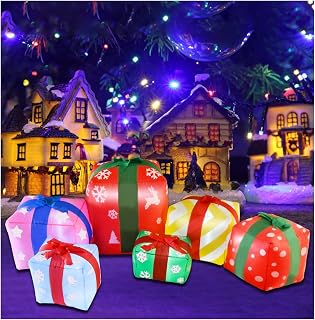 8 FT Christmas Gift Box Inflatable Yard Decoration