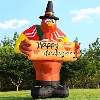 8 FT Fall Turkey Inflatable Yard Decoration