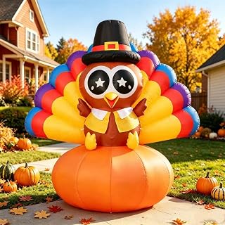 6.5FT Fall Pumpkin Inflatable Yard Decoration