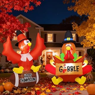 5 FT Fall Turkey Inflatable Yard Decoration