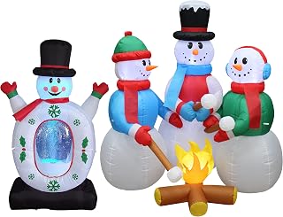 Christmas Snowman Family Inflatable Yard Decoration