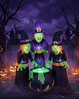 6FT Halloween Witch Inflatable Yard Decoration