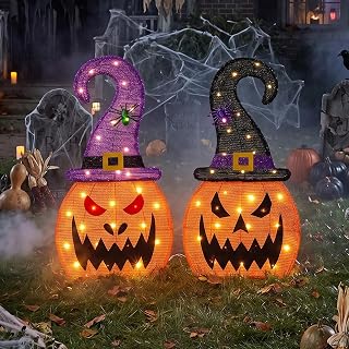 Halloween Pumpkin Yard Decoration Set of 2