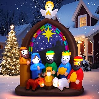 8FT Christmas Nativity Scene Inflatable Yard Decoration