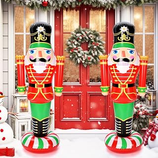 5 ft Christmas Nutcracker Inflatable Yard Decoration 2 Pcs