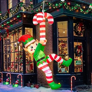 8FT Christmas Elf Inflatable Yard Decoration