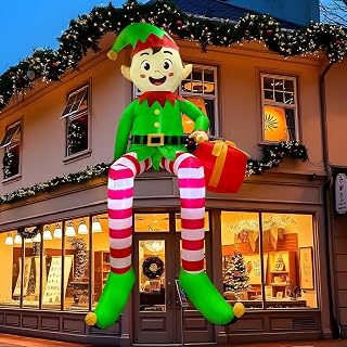 8FT Christmas Elf Inflatable Yard Decoration