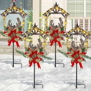 3.5ft Christmas Nativity Scene Yard Decoration 4 Pcs