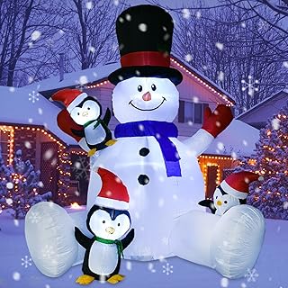8ft Christmas Snowman Inflatable Yard Decoration