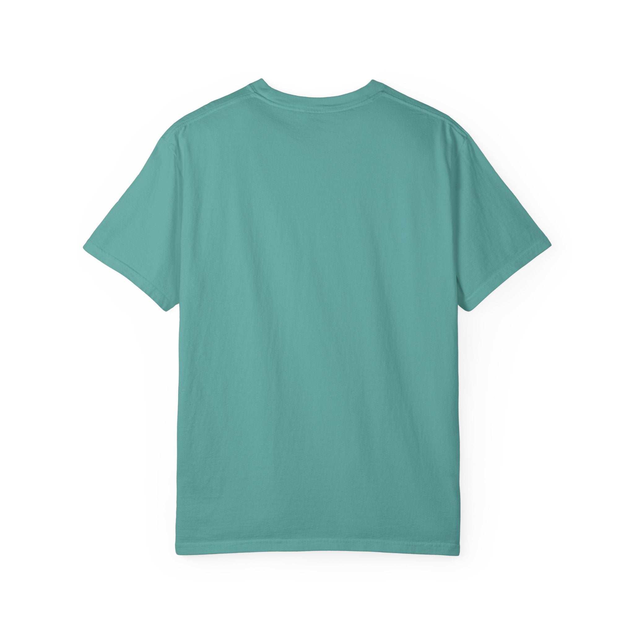 Plain back of the Seafoam teal garment-dyed unisex t-shirt, no print