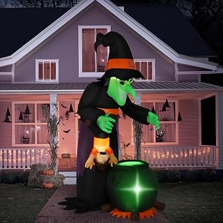 7FT Halloween Witch Inflatable Yard Decoration