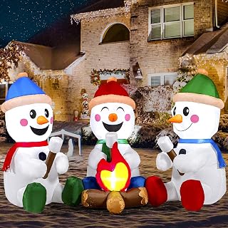 6 FT Christmas Snowman Inflatable Yard Decoration 3 Pack