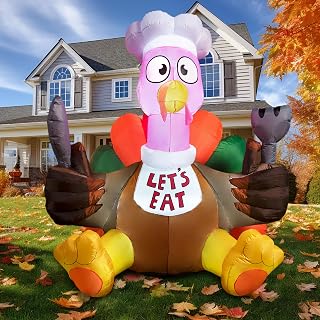 6 FT Fall Turkey Inflatable Yard Decoration
