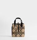 Black Calfskin & Raffia Tote Bag product image 1