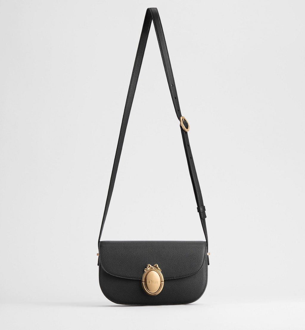 Small Médaillon Flap Luxury Handbag With Grained Calfskin And Dior Clasp For Women