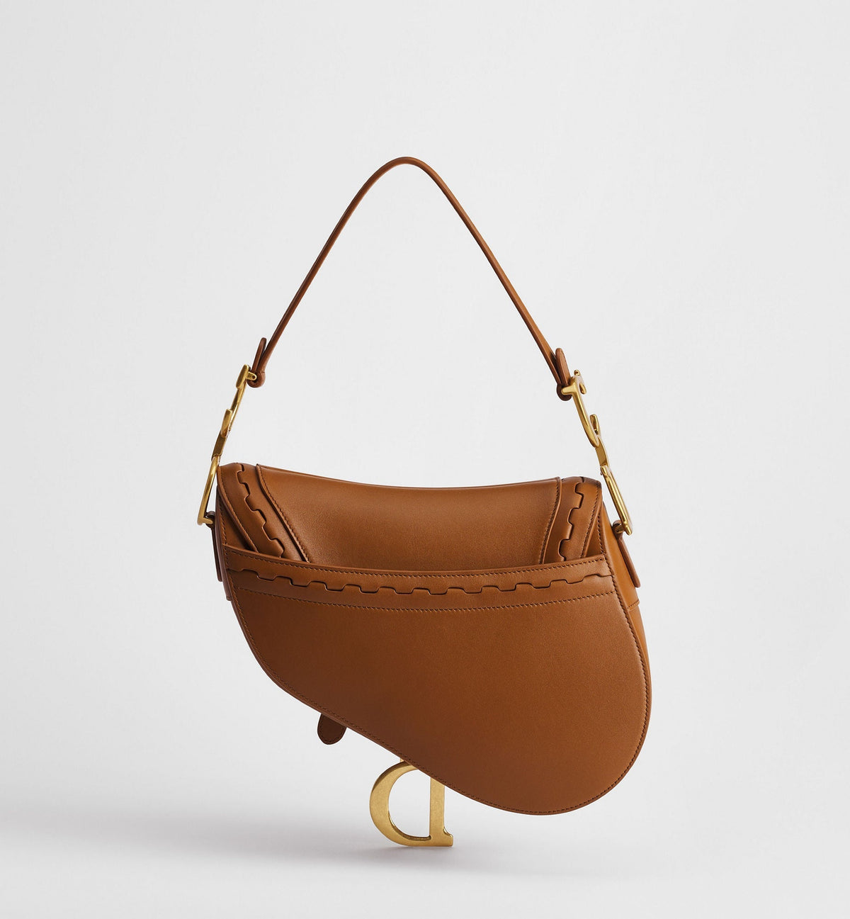 Small Saddle Luxury Handbag With Marron Bobby Calfskin Marquetry And Strap For Women