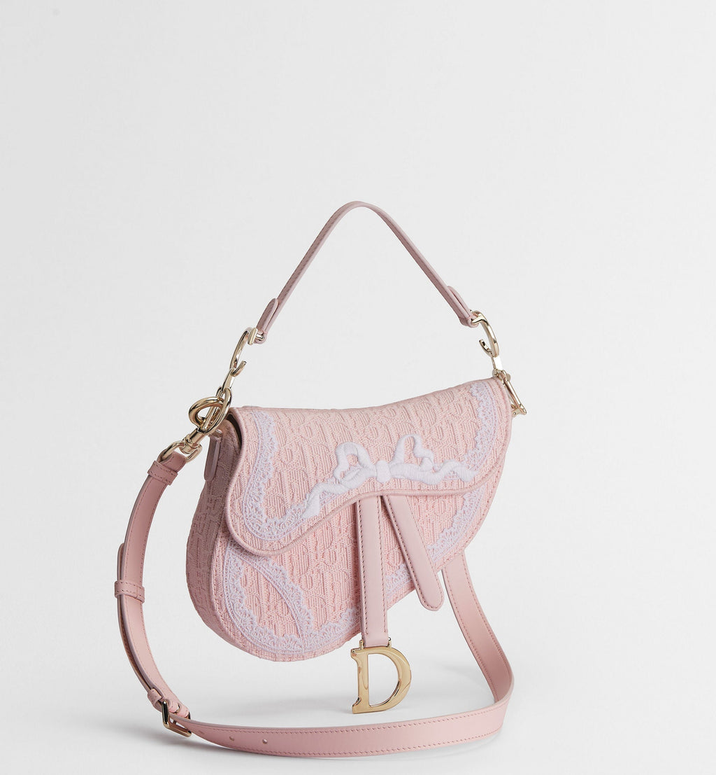 White & Pink Calfskin & Cotton Handbag product image 3