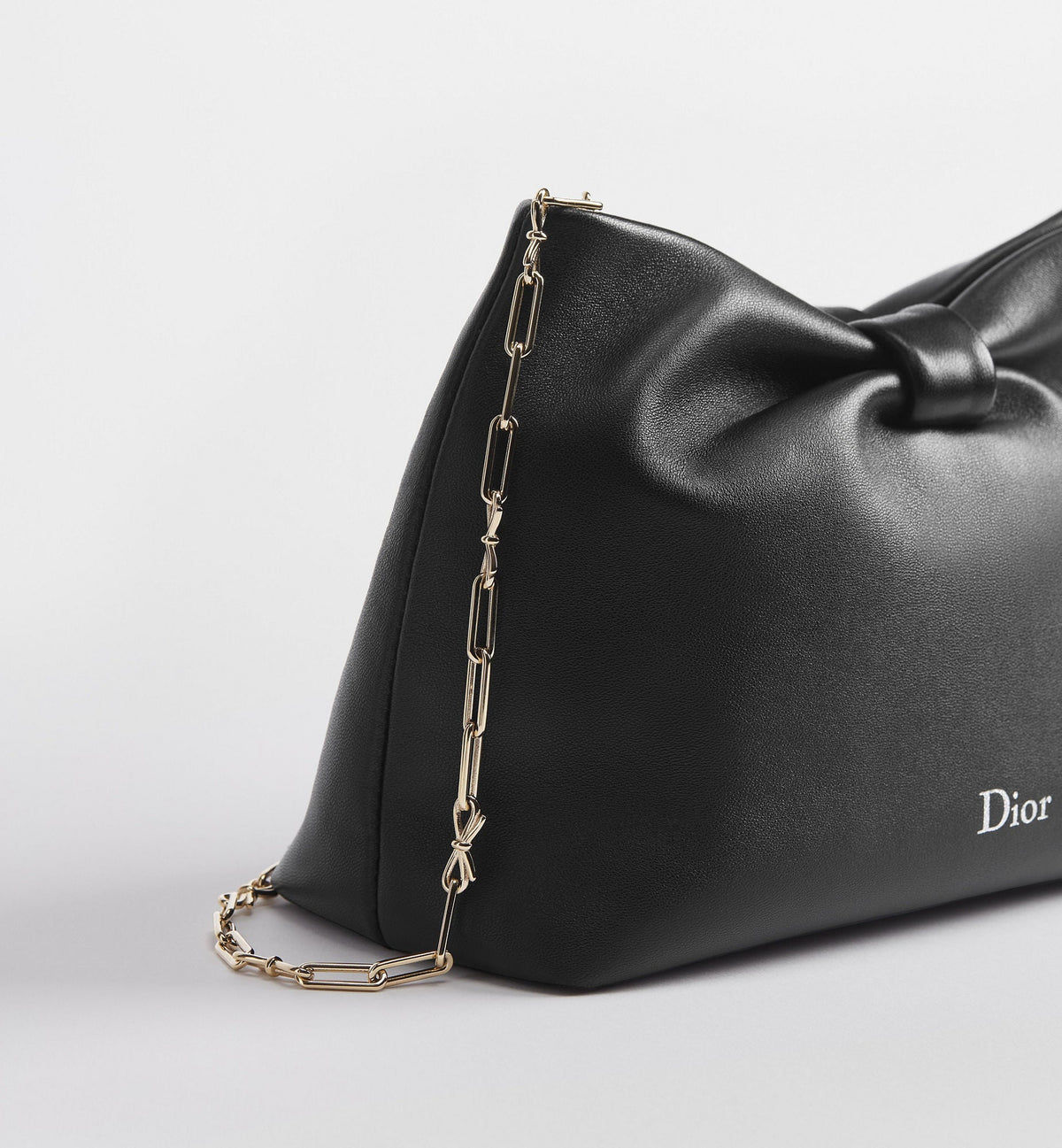 Small Bow Luxury Handbag With Black Lambskin And Chain Strap For Women