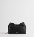 Small Bow Luxury Handbag With Black Lambskin And Chain Strap For Women