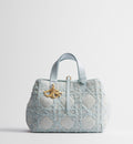 Medium Toujours Luxury Handbag With Blue Cannage Denim And Strap For Women