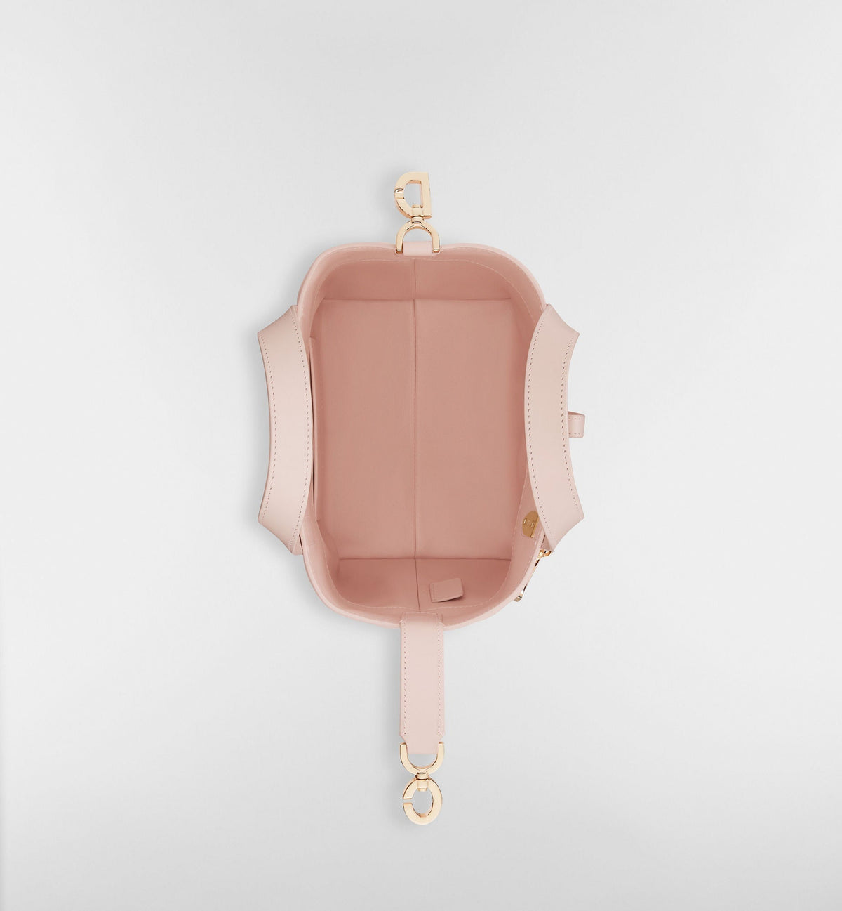 Small Toujours Vertical Designer Shoulder Tote With Powder Pink Macrocannage Calfskin And Strap For Women