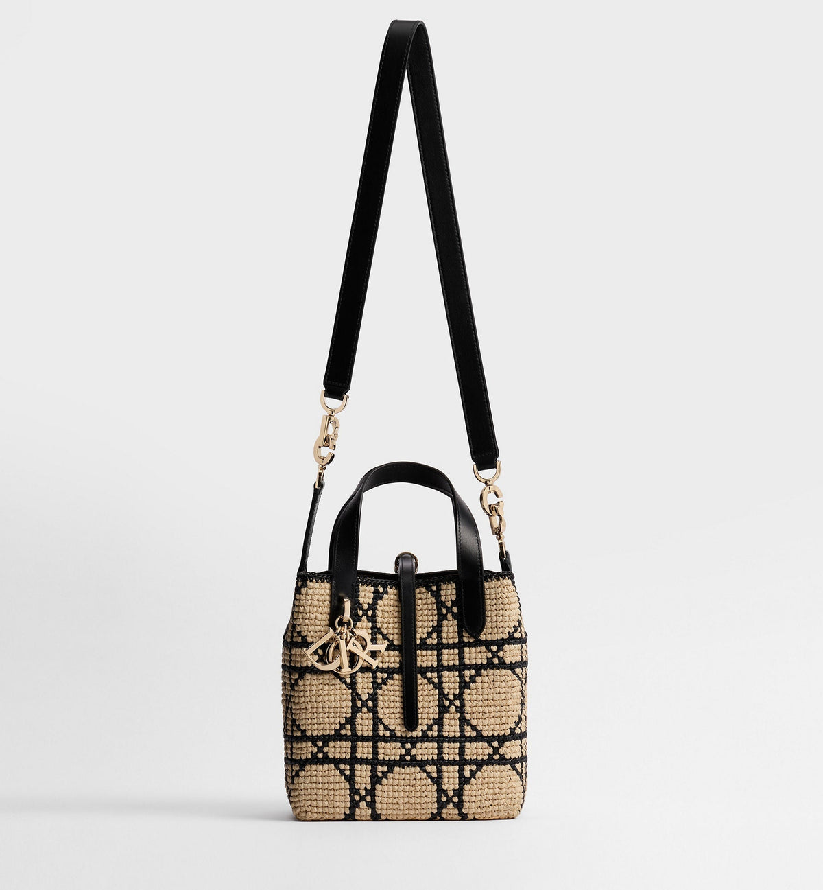 Black Calfskin & Raffia Tote Bag product image 4