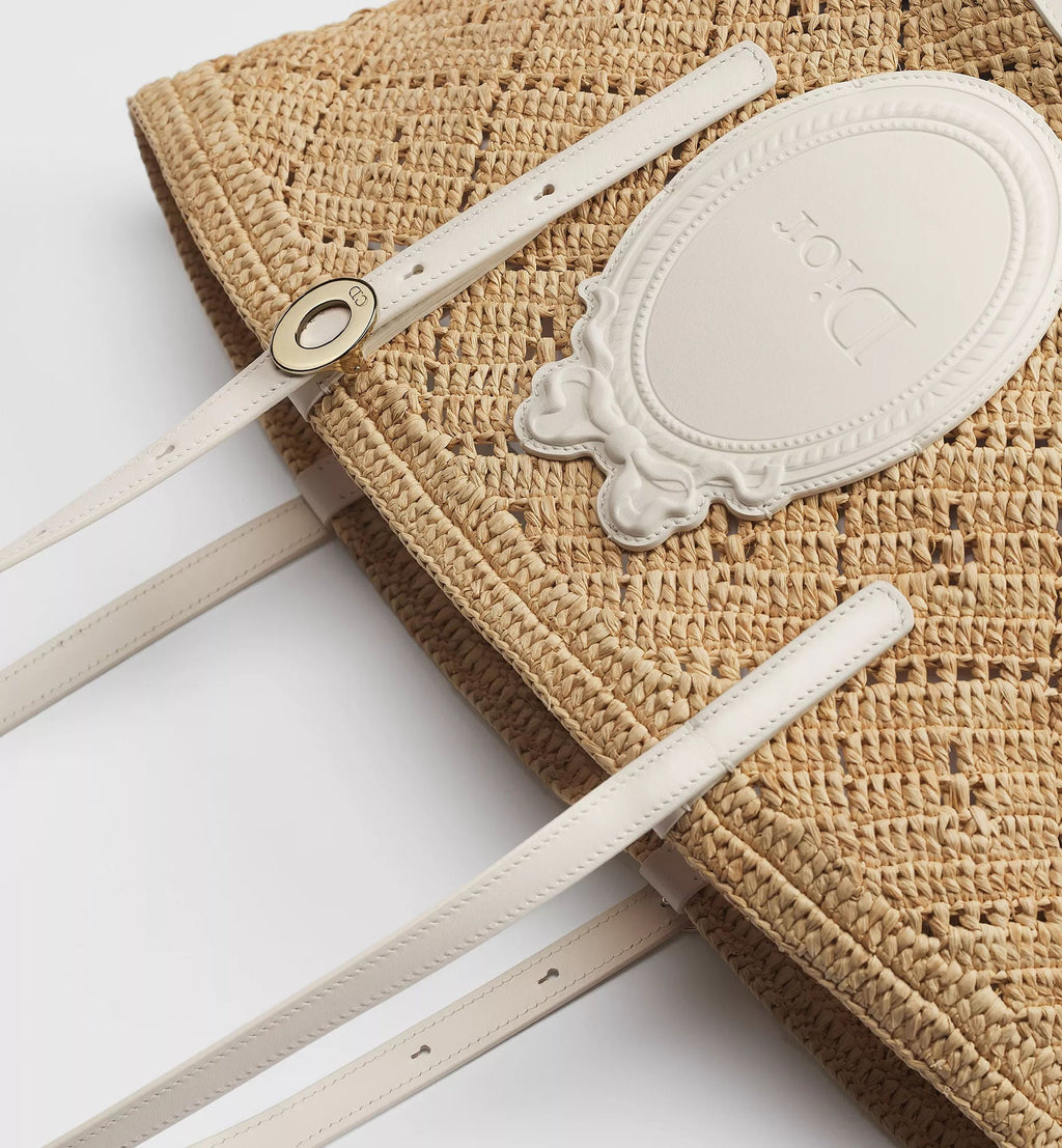 Calfskin & Raffia Tote Bag Design 002 product image 5