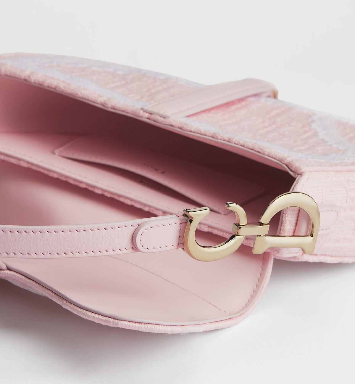 White & Pink Calfskin & Cotton Handbag product image 4