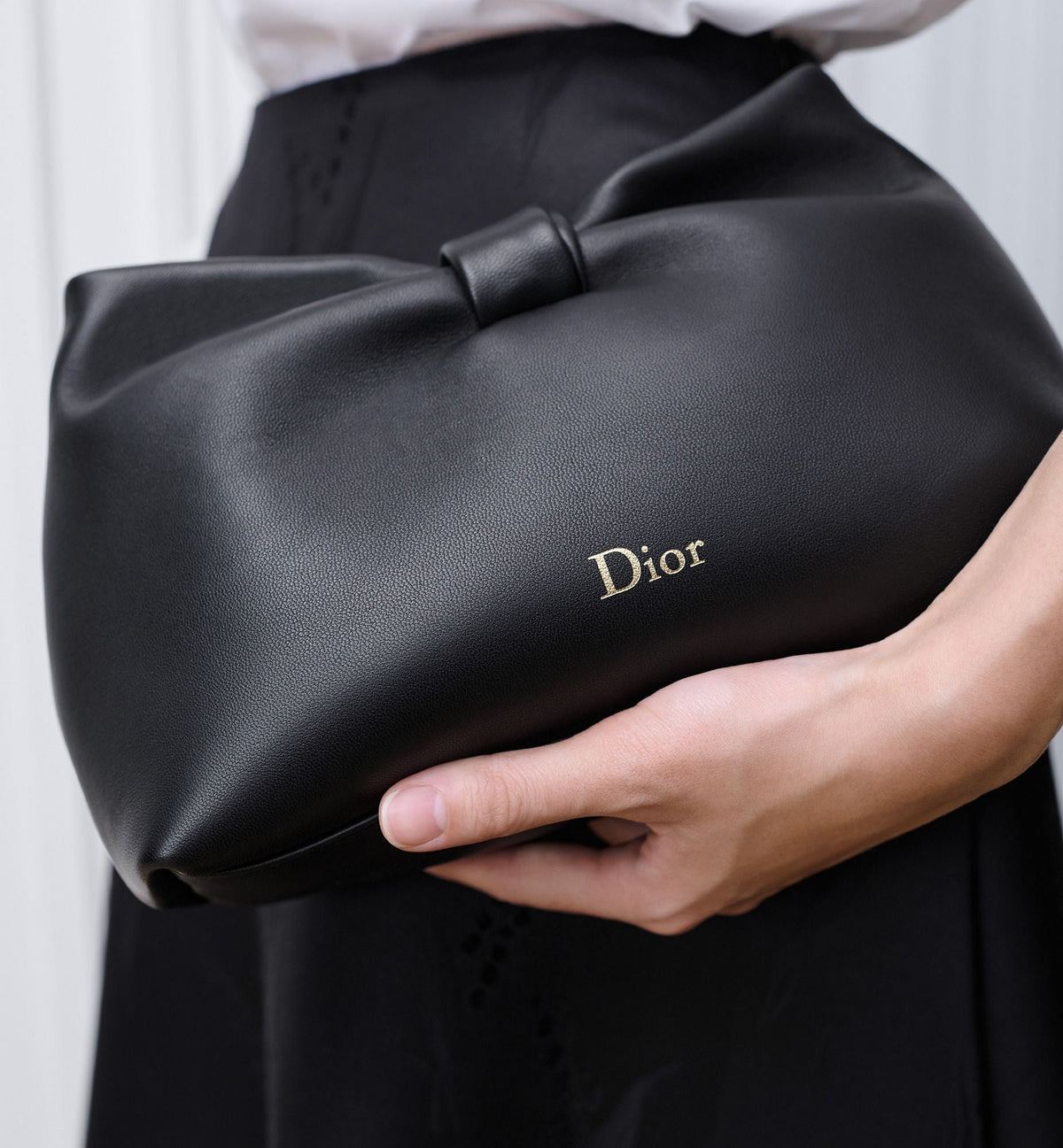 Small Bow Luxury Handbag With Black Lambskin And Chain Strap For Women