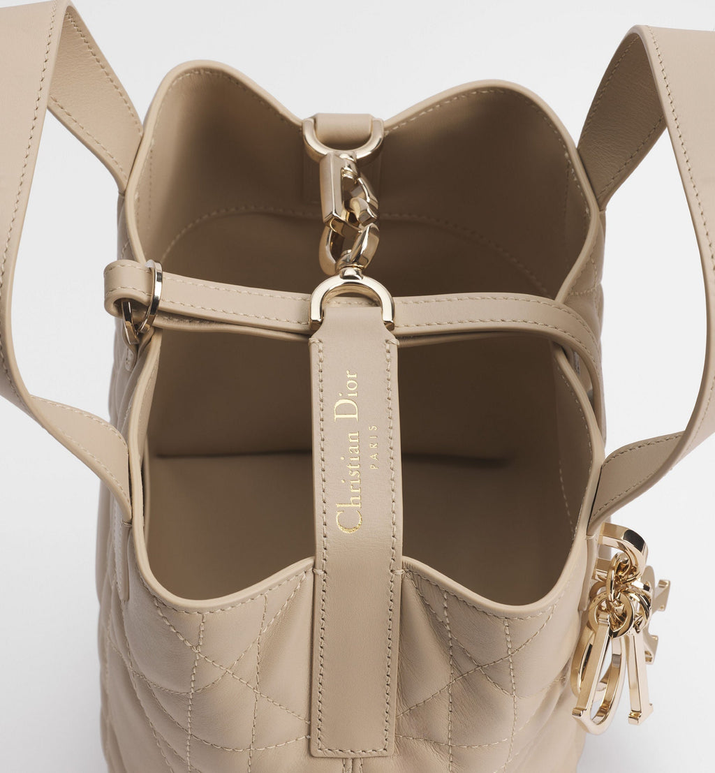 Small Toujours Vertical Designer Shoulder Tote With Powder Beige Macrocannage Calfskin And Strap For Women