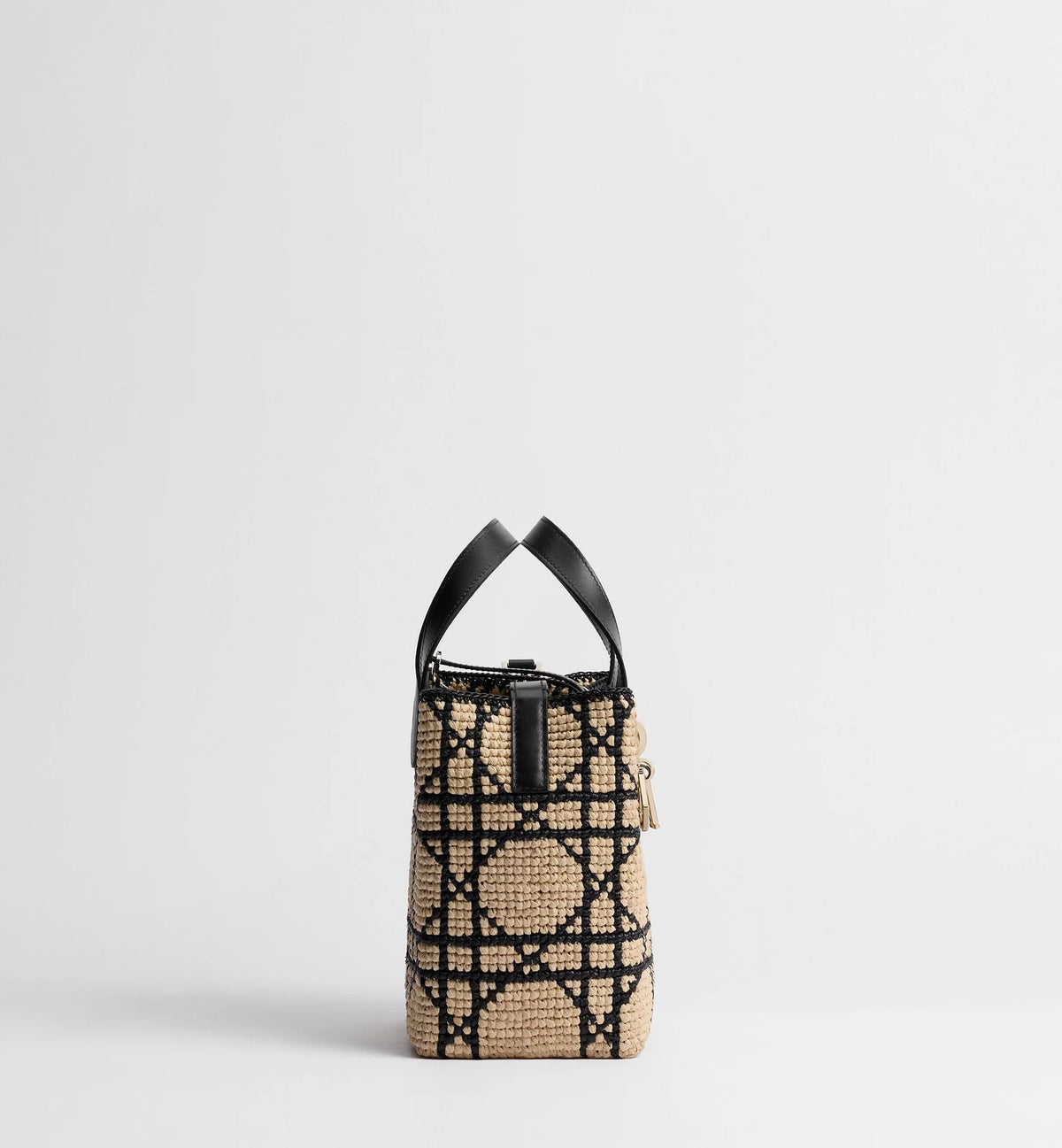 Black Calfskin & Raffia Tote Bag product image 8