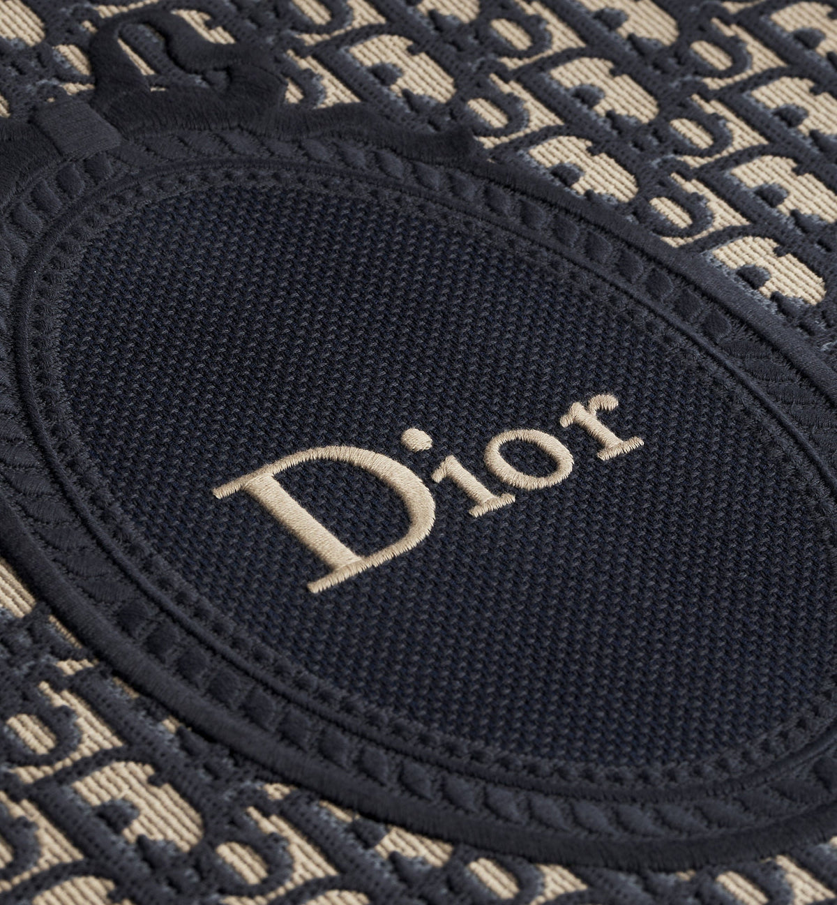 Medium Dior Book Designer Tote Bag With Blue Oblique Jacquard And Embroidered Médaillon