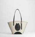 Small Dior Blooming Luxury Handbag With Beige Canvas And Black Calfskin For Women