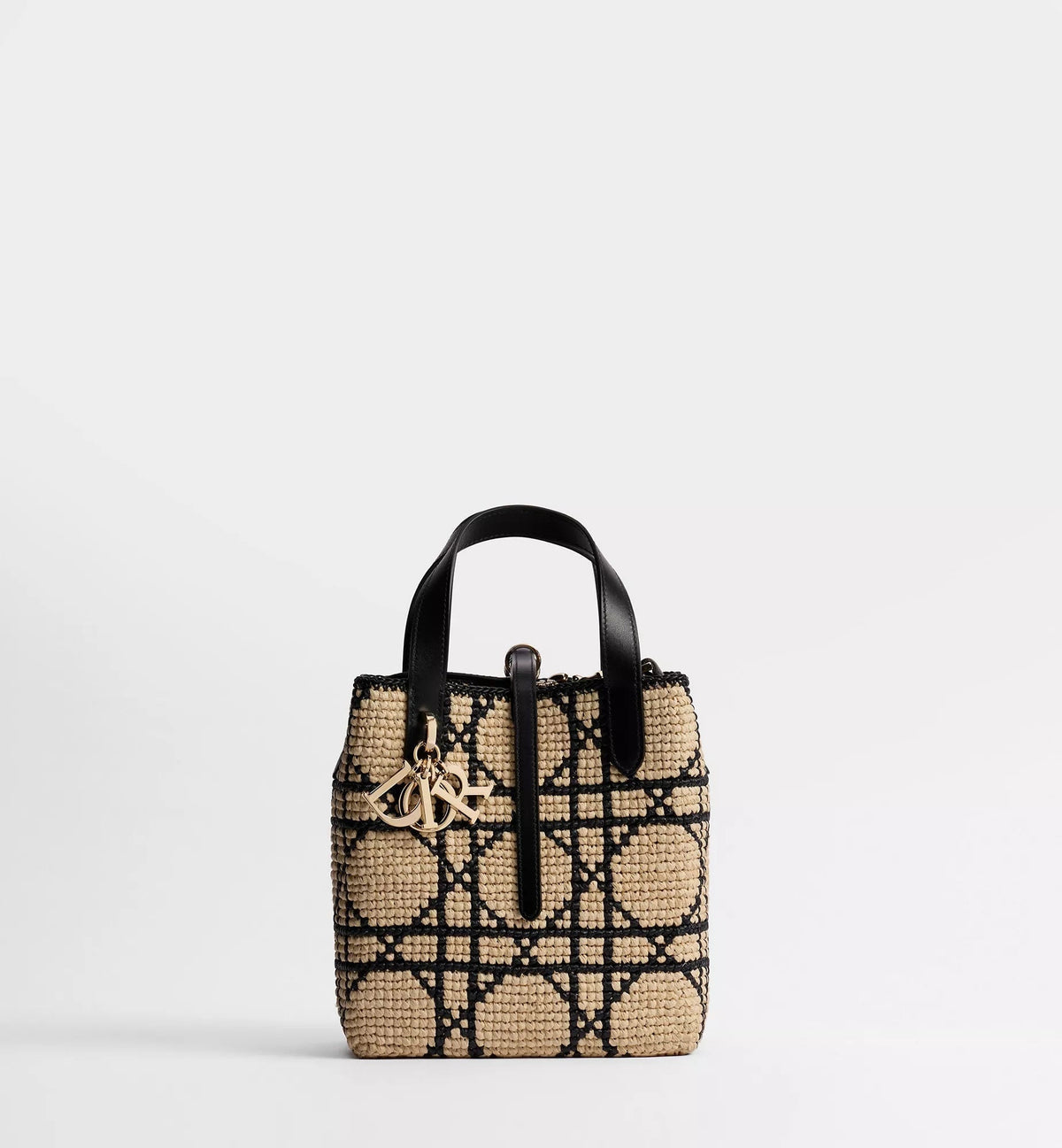 Black Calfskin & Raffia Tote Bag product image 7