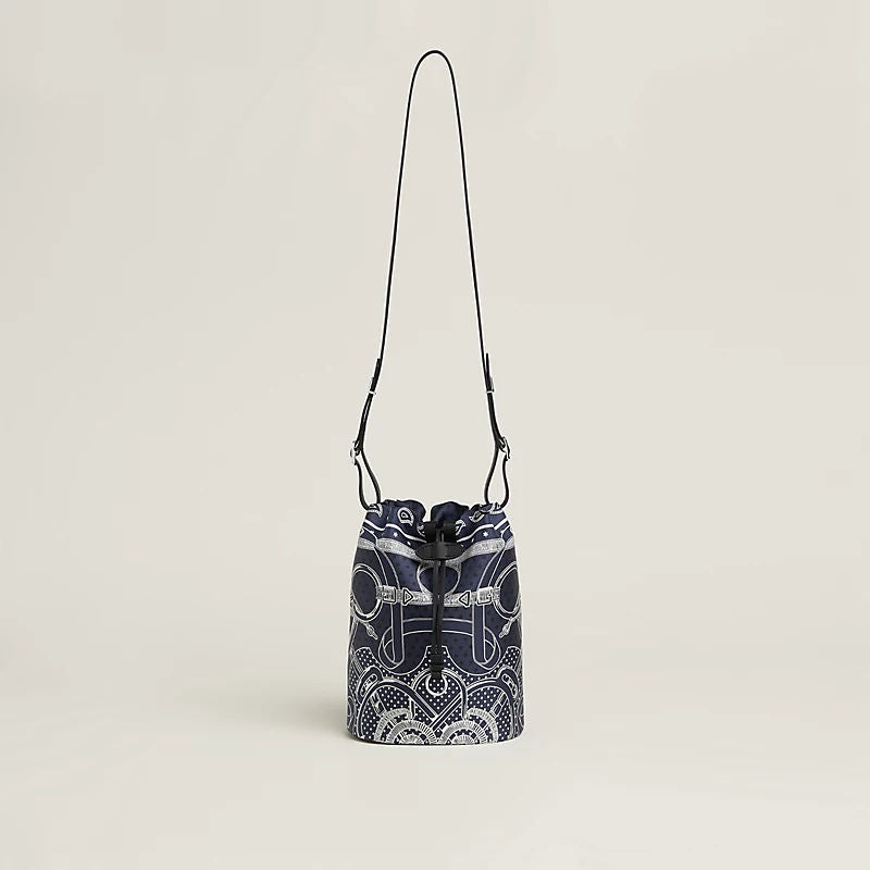 Lassoie Luxury Handbag With Eperon D'Or Bandana And Swift Calfskin Drawstring Closure For Women