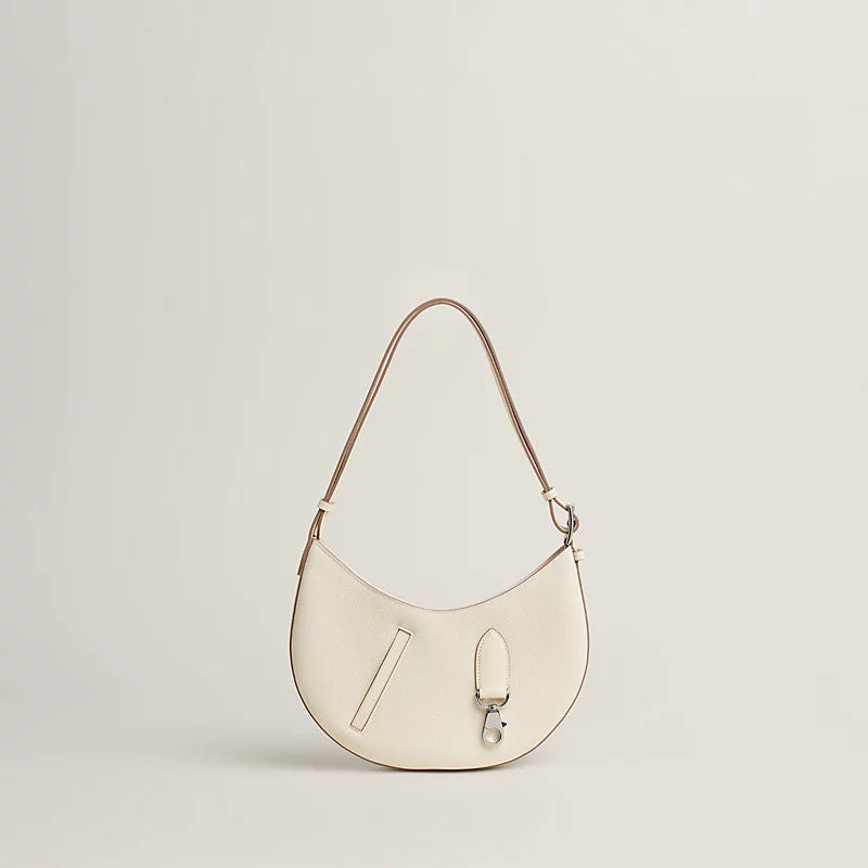 P'tit Arcon Luxury Handbag With Togo Calfskin And Swift Calfskin Zip Closure For Women