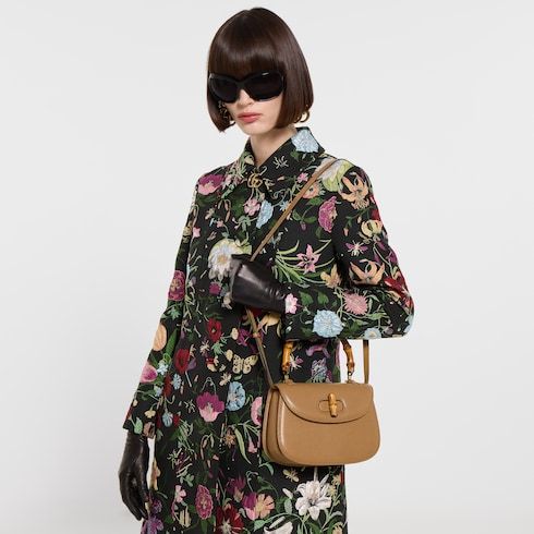Small Bamboo 1947 Luxury Handbag With Soft Grainy Leather And Click Closure For Women
