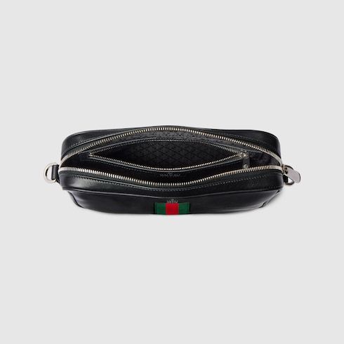 Small Crossbody Luxury Handbag With Soft Leather And Web Intarsia For Men