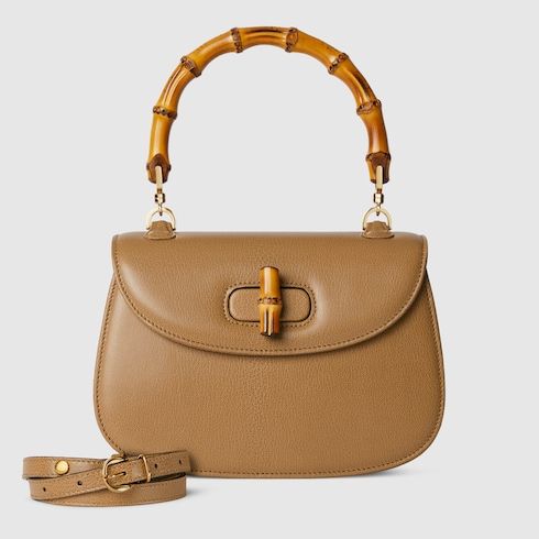 Small Bamboo 1947 Luxury Handbag With Soft Grainy Leather And Click Closure For Women