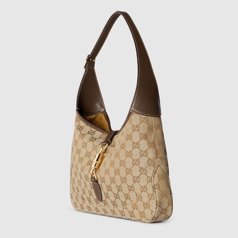 Medium Jackie Luxury Handbag With GG Canvas And Piston Closure For Women